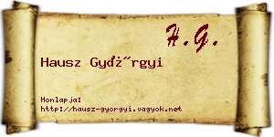 Hausz Györgyi névjegykártya